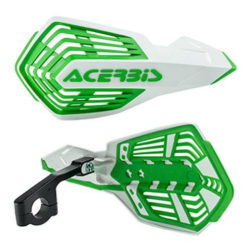 Acerbis X-Future Vented MX Handguards White Green Kawasaki KXF KXE Motocross